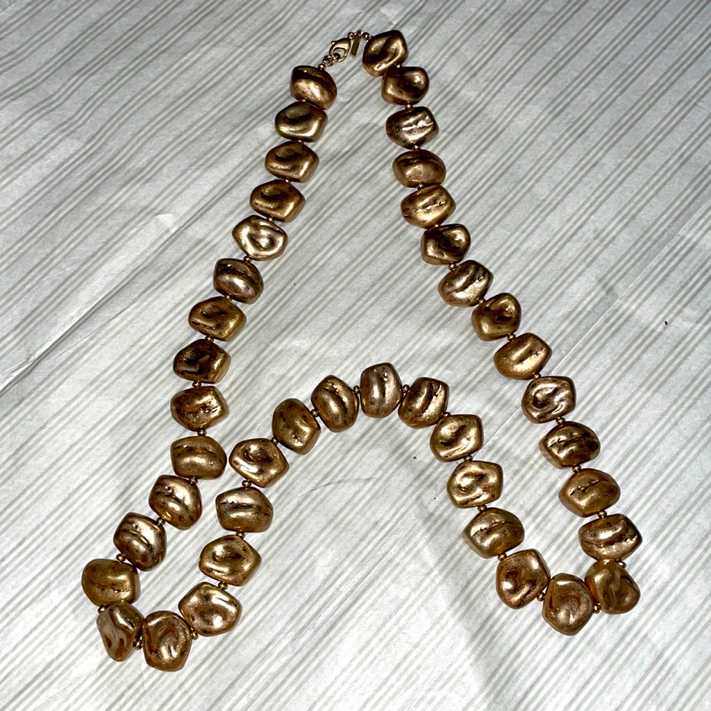 Saks Fifth Avenue Copper Color Coin Pearl Necklace 50$